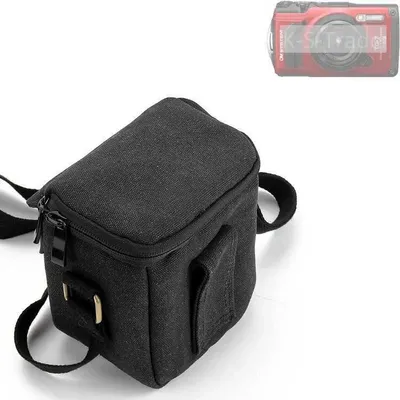 Produktbild von K-S-Trade Umhängetasche kompatibel mit OM System Tough TG-7 Schulter Tasche Tragetasche Kameratasche Fototasche schwarz Schutzhülle Zubehörtasche