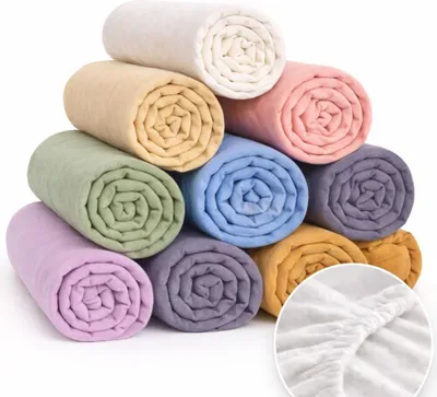 Image de Draps Housse - PROMO LINGE - JERSEY - Coton - 200x160cm - Multicouleur Lot de 3