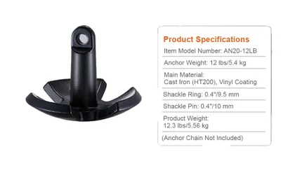 Produktbild von Bootsanker, 12 lbs, Pilzdesign, 12lbs