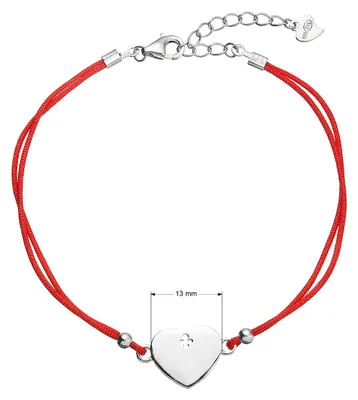 Obrázek produktu pro Kabbalah náramek se stříbrným srdcem 13049.3 red