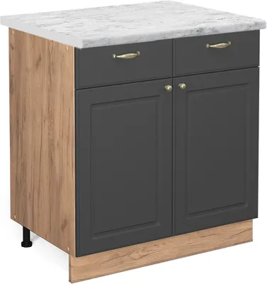 Produktbild von Küchenunterschrank Vicco Fame-Line Anthrazit-Gold 80 cm , AP Marmor, Model 46644