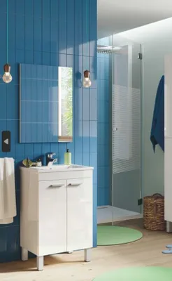 Produktbild von Badezimmer-Set >KONCEPT< in weiß glänzend - 50x80x40 (BxHxT)