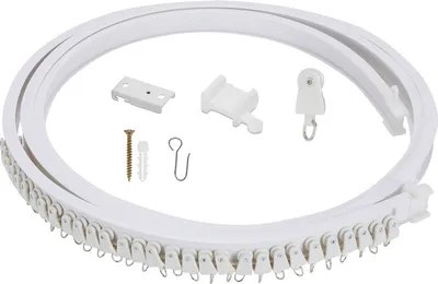 Obrázek produktu pro Jiubiaz Curtain Rail Flexibilní ohýbatelné záclonové kolejnice, Curtain Rail Konektor pro záclonové kolejnice s vnitřním běžcem, 3m