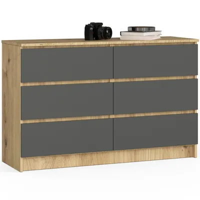 Immagine prodotto di Comò K120 6 cassetti rovere artisan grigio grafite