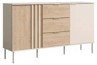 Produktbild von Kondela Zweitürige Kommode mit Schubladen Rimina 2D3S - Kaschmir / Artisan Eiche