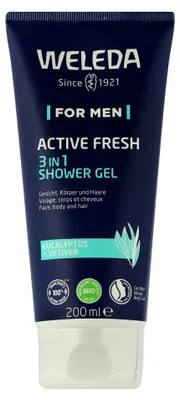 Obrázek produktu pro Weleda FOR MEN Aktiv-Duschgel, Sprchový gel, 200 ml, Dospělí, Pánské, Tělo, Univerzální pleť