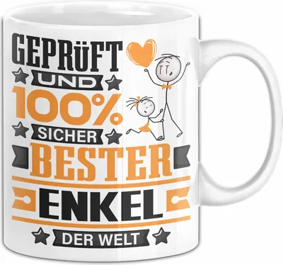Produktbild von Enkel Geschenk Lustiger Spruch für Enkel Geschenkidee Bester Enkel Der Welt (Weiß)