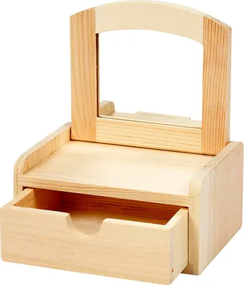 Immagine prodotto di Cassettiera a specchio, 12x10x6,5 cm, legno di pino, 1 pz.