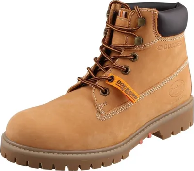 A single brown boot is shown against a white background.