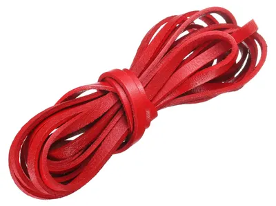 Lederband 5 mm x 2 mm, 3 m, rot für DIY-Armbänder & Gürtel