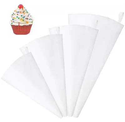 Obrázok produktu pre Opakovateľné sáčiky na zdobenie, 4 kusy, 30-45 cm, silikón, bavlna, potiahnuté, vhodné na zdobenie koláčov