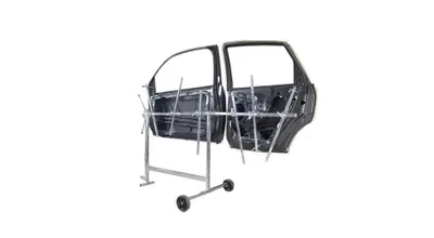 Image de Chevalet de peinture Support de peinture pour jantes avec roulettes pivotant à 360