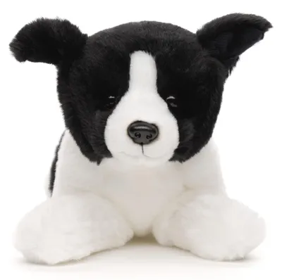 Produktbild von Uni-Toys - Eco-Line - Border Collie, liegend - 30 cm (Länge) - Plüsch-Hund - Plüschtier, Kuscheltier