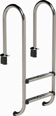 Produktbild von Eichenwald Poolleiter Modell 55 Tiefbeckenleiter enge Ausladung Leiterlänge 694mm 2 Stufen