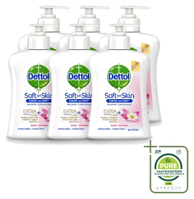 Immagine prodotto di 6 flaconi di sapone liquido antibatterico per le mani Dettol, formula idratante alla camomilla, 250 ml, confezione grande (6 pezzi)