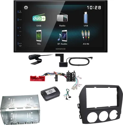 Produktbild von Kenwood DMX-125DAB Bluetooth MP3 USB Digitalradio Einbauset für Mazda MX-5 NC