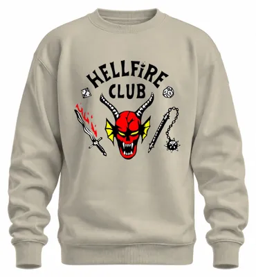 Produktbild von HELLFIRE CLUB Dämon Schädel Hörner D20 Flammenschwert Sweatshirt Pullover, Natur, 3XL