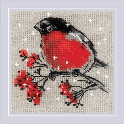 Produktbild von Riolis "Wintergast" gezähltes Kreuzstich-Set, 10x10cm, zum Selbermachen