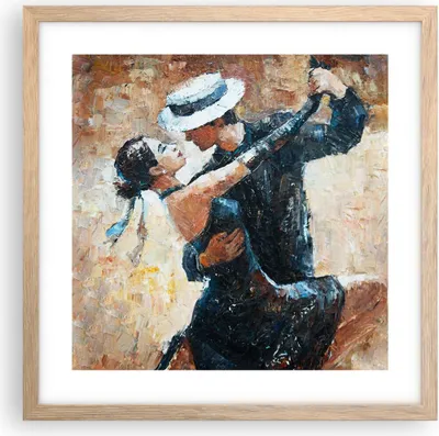 Produktbild von Gerahmtes Poster - Rahmen in heller Eiche - tanzen sie - 40x40 cm - Wand Bild - Wanddeko - Wandbilder - Kunstposter - Wandposter - Bilderrahmen - Bilder - Kunstdruck - Wandbild - P2NAC40x40-3773
