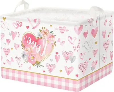 Obrázek produktu pro Růžová úložná krabice pro holčičky, obdélníková, 40 x 30 x 30 cm, na hračky a oblečení
