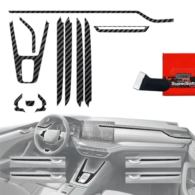 Produktbild von 11in1 Schutzfolien Grizz Protector für Mittelkonsole & Armaturenbrett - Skoda Octavia 4 10" Facelift (2024-2026) Carbon Optik Glanz