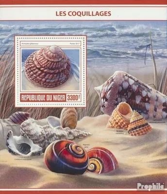 Produktbild von Briefmarken Niger 2017 Mi Block 700 (kompl. Ausg.) postfrisch Muscheln