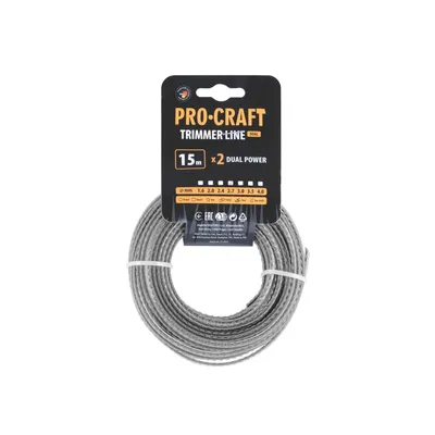 Obrázek produktu pro Struna žací (2.7mm) (s výstuhou) (15m) ozubená PROCRAFT KD/J-2.7/15