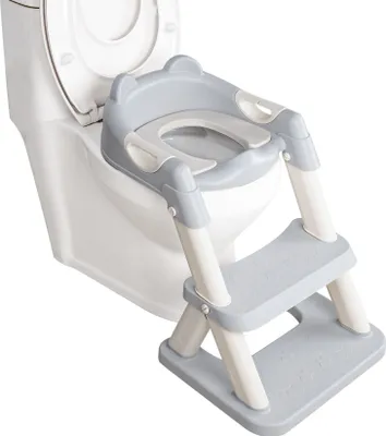 Produktbild von Toilettentrainer 2-in-1, faltbar, höhenverstellbar, für Kleinkinder Mädchen und Jungen, (1-tlg), Toilettenleiter Baby-Toilettensitz mit Treppe