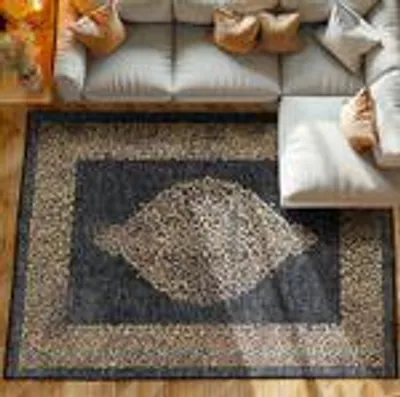 Produktbild von Kurzflor Teppiche Waschbar Teppiche Weicher Rutschfest Teppich Wohnzimmer Größe: 200 cm x 290 cm , Farbe : Schwarz-2