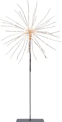 A decorative LED lamp shaped like a firework on a stand.