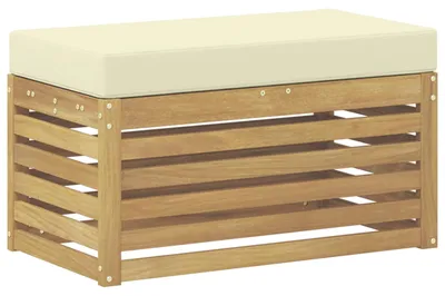 Obrázok produktu pre Záhradná stolička, lavička s vankúšom Biela 80 x 43 x 45 cm