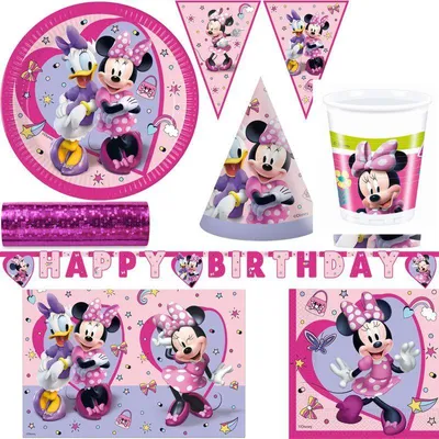 Produktbild von Minnie Maus Geburtstag Partyset zum Kindergeburtstag