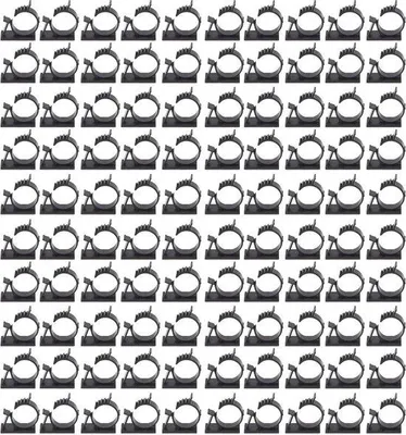 Produktbild von Famanu Kabelmanagement Clips 100 Stück - Selbstklebend, Schwarz, Nylon