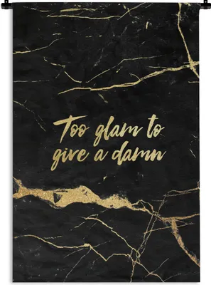 Produktbild von MuchoWow® Wandteppich Wandbehang Zitate - Gold - Schwarz - Marmor 90x135 cm Tapisserie Dekoration Wandtuch - Baumwolle - Wandskulptur