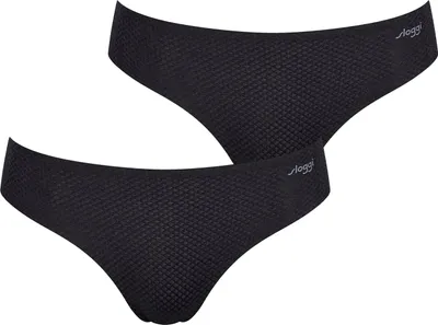 Produktbild von sloggi Damen Tai-Slip 2-Pack ZERO Feel Flow - BLACK - Größe L