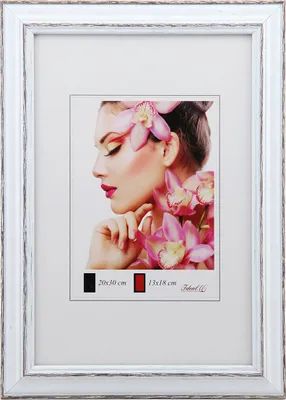 A framed picture of a woman with flowers.