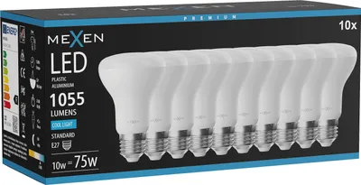 Zdjęcie produktu dla Mexen Nova 10x żarówka LED E27, R63, 10W, Zimna - 6500K, 1055 lm - L104-E27-1065-01x10