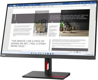 A computer monitor displaying a document with text and images.
