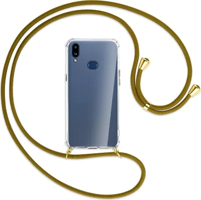 Produktbild von Handykette Backcover-Schutzhülle mit Band (Metall goldfarben) für Samsung Galaxy A10s - khaki