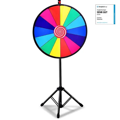 Produktbild von COSTWAY 24" Gluecksrad Spielzeug Farbe Rad Spiele fuer Lotteriespiele, Wortspiele φ60cm