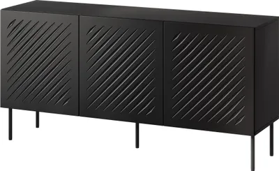 Produktbild von Furniture24 Kommode Siena Sideboard 3 Türiger Wohnzimmerschrank Schwarz
