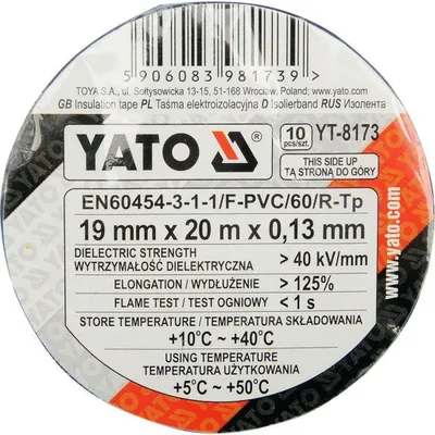Obrázek produktu pro Izolační páska YATO 19x0,13 mmx20 m, barevná sada 10 kusů YT-8173