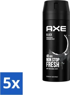 Obrázok produktu pre Dezodorant Axe Bodyspray Black 150 ml - hodnotné balenie - 5 kusov