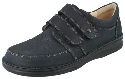 Produktbild von FINN COMFORT Wicklow Herren Kletthalbschuhe dunkelblau genarbtes Nubukleder - Größe: UK 8,5