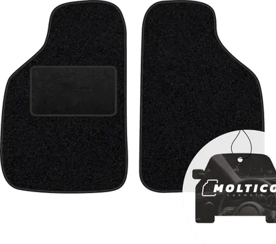 Produktbild von moto-MOLTICO Vorne Fußmatten Auto Velours Autoteppiche Schwarz Automatten Set 2-teilig passend für Suzuki Swift I 1994-2004