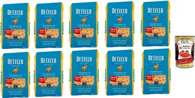Produktbild von De Cecco Orecchiette N°91, 100% Italienisch Pasta Nudeln 10x 500g + Italian Gourmet Polpa 400g