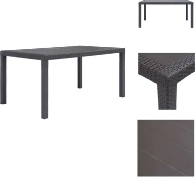 Produktbild von vidaXL Gartentisch Braun 150 x 90 x 72 cm Kunststoff Rattan-Optik -  Gartentische