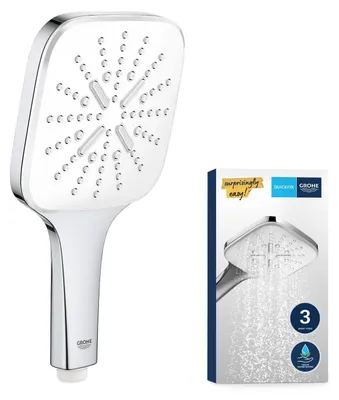 Produktbild von GROHE Vitalio SmartActive 130 Cube – Wassersparende Handbrause mit 3 Strahlarten (Chrom, 26595000)