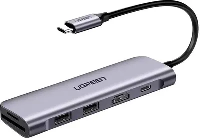 A UGREEN 6-in-1 USB C PD-Adapter is shown against a white background.