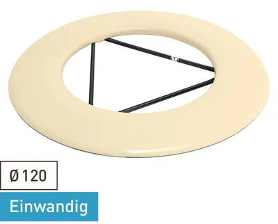 Produktbild von Raik Rauchrohr / Ofenrohr Emaille 120mm - Wandrosette mit Feder Elfenbein